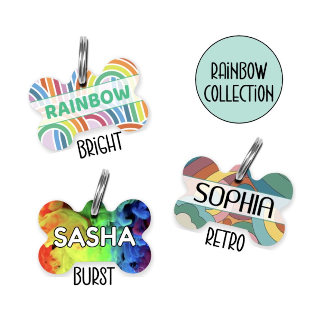 Pet ID Tag Double Sided Dog Tag For Dog ID Tag Rainbow Custom Pet pet-id-tag-double-sided-dog-tag-for-dog-id-tag-rainbow-custom-pet