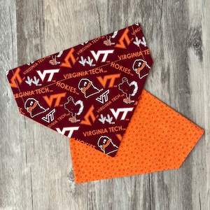 Virginia Tech Hokies Over the Collar Reversible Dog Bandana
