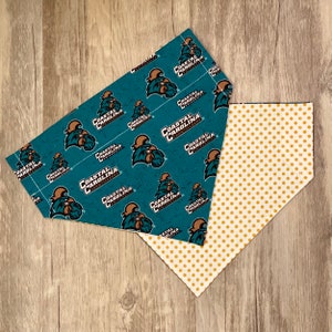 Coastal Carolina University Over the Collar Reversible Dog Bandana, Chanticleer Dog Scarf