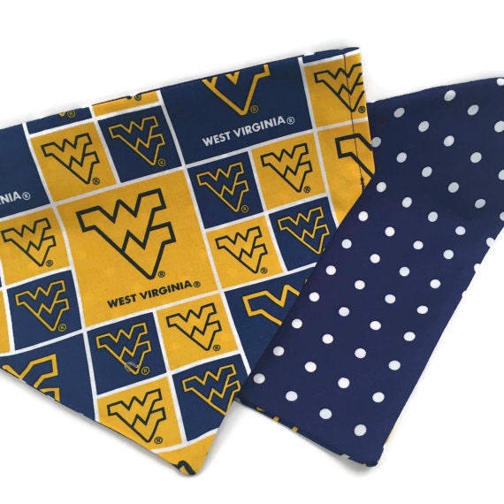 West Virginia Mountaineers Over the Collar Dog Bandana // WVU Etsy