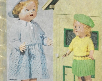 PATONS Doll Clothes. C.13 size 10-22 inch Dolls