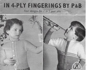 P&B no. 354 vintage children's knitted cardigans