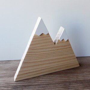 Snow capped wooden mountains, Minimalist and scandinavian home decor, Woodland nursery decor image 2