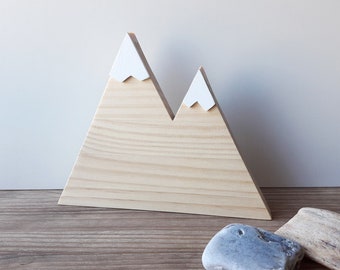 Snow capped wooden mountains, Minimalist and scandinavian home decor, Woodland nursery decor