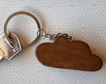 Nordic style wooden cloud keychain, Ideal as a Mother's Day gift, Minimalist bag charm, Scandinavian style keyring with a childish touch