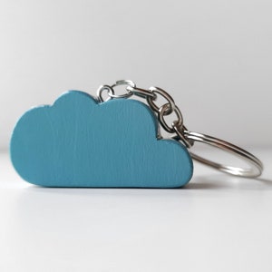 Minimalist wooden cloud keyring, Nordic style sister birthday gift, Scandinavian design gift for mom or girlfriend image 1