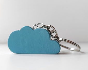 Minimalist wooden cloud keyring, Nordic style sister birthday gift, Scandinavian design gift for mom or girlfriend
