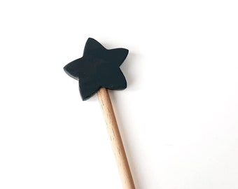 Dark grey wooden magic wand, Fairy princess birthday favor, Costume accessories, Flower Girl gift, Woodland nursery decor, Christmas special