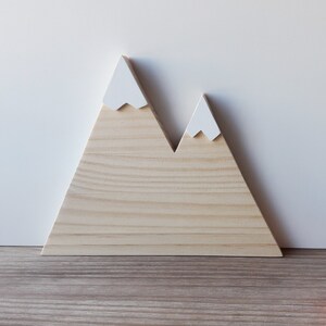 Snow capped wooden mountains, Minimalist and scandinavian home decor, Woodland nursery decor image 5