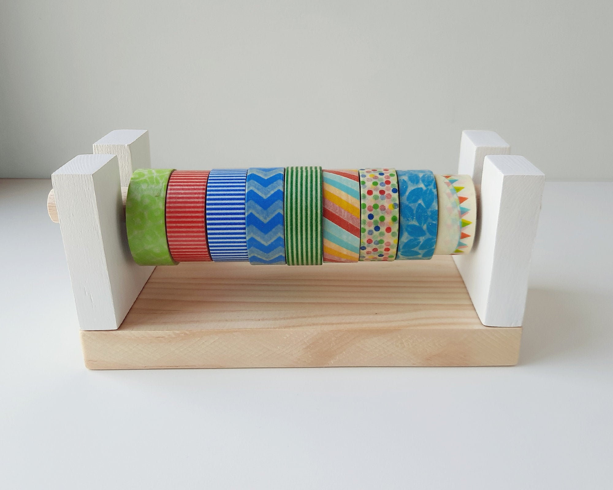 Handmade Wooden Washi Tape Dispenser, Washitape Horizontal Storage,  Handcrafted Tape Organizer 