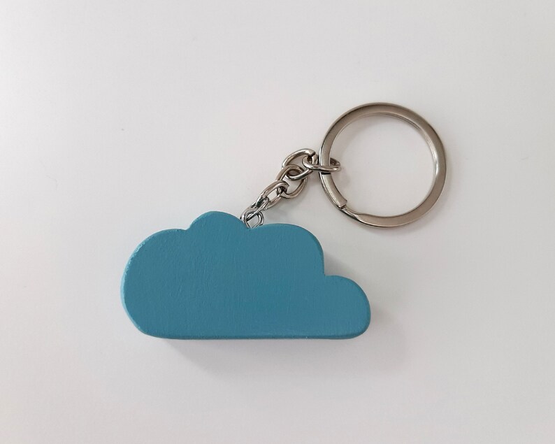 Minimalist wooden cloud keyring, Nordic style sister birthday gift, Scandinavian design gift for mom or girlfriend image 8