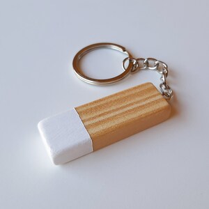 Customized wood keychain in Scandinavian design and minimalist style, Perfect for anniversary or business gifts image 4