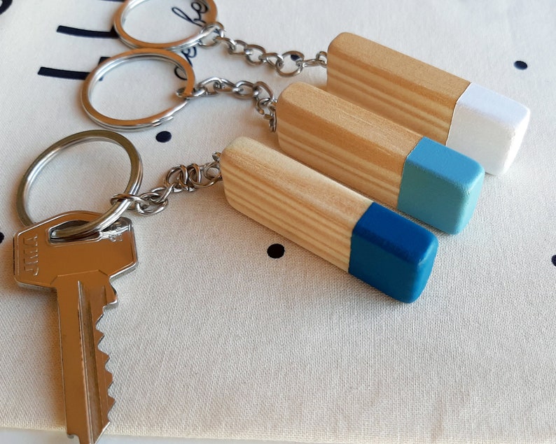 Customized wood keychain in Scandinavian design and minimalist style, Perfect for anniversary or business gifts image 10