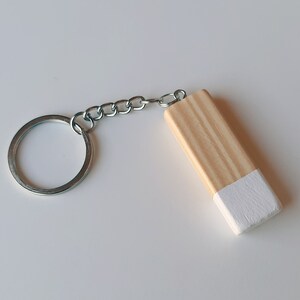 Customized wood keychain in Scandinavian design and minimalist style, Perfect for anniversary or business gifts image 5