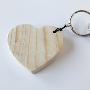 Wooden heart keychain, Mother's Day gift from son, Minimalist key ring for women image 6