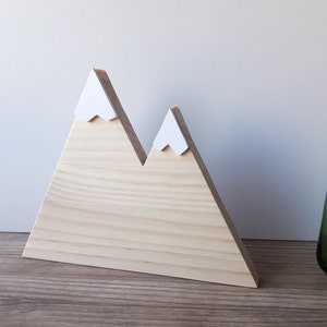 Snow capped wooden mountains, Minimalist and scandinavian home decor, Woodland nursery decor image 7