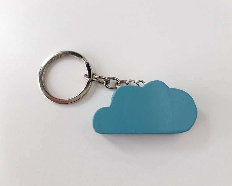 Minimalist wooden cloud keyring, Nordic style sister birthday gift, Scandinavian design gift for mom or girlfriend image 7