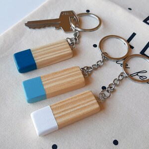 Customized wood keychain in Scandinavian design and minimalist style, Perfect for anniversary or business gifts image 9