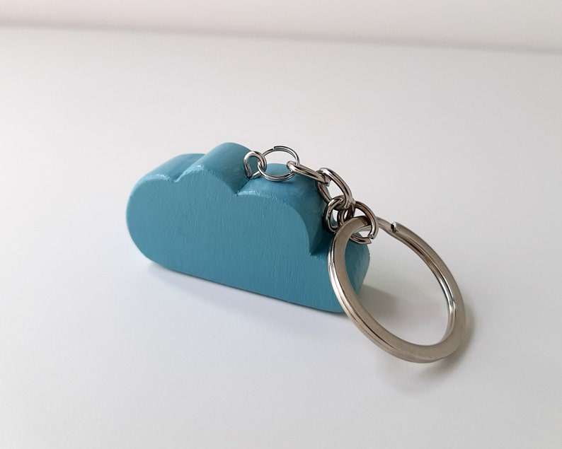 Minimalist wooden cloud keyring, Nordic style sister birthday gift, Scandinavian design gift for mom or girlfriend image 10