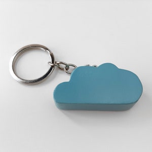 Minimalist wooden cloud keyring, Nordic style sister birthday gift, Scandinavian design gift for mom or girlfriend image 2