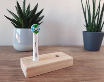 Electric toothbrush stand, Capacity for 2 Oral B toothbrush heads, Sustainable and minimalist bathroom accessories, Eco friendly gift