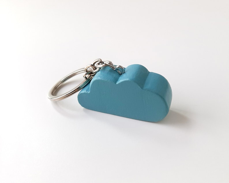 Minimalist wooden cloud keyring, Nordic style sister birthday gift, Scandinavian design gift for mom or girlfriend image 5