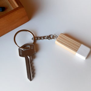 Customized wood keychain in Scandinavian design and minimalist style, Perfect for anniversary or business gifts image 6