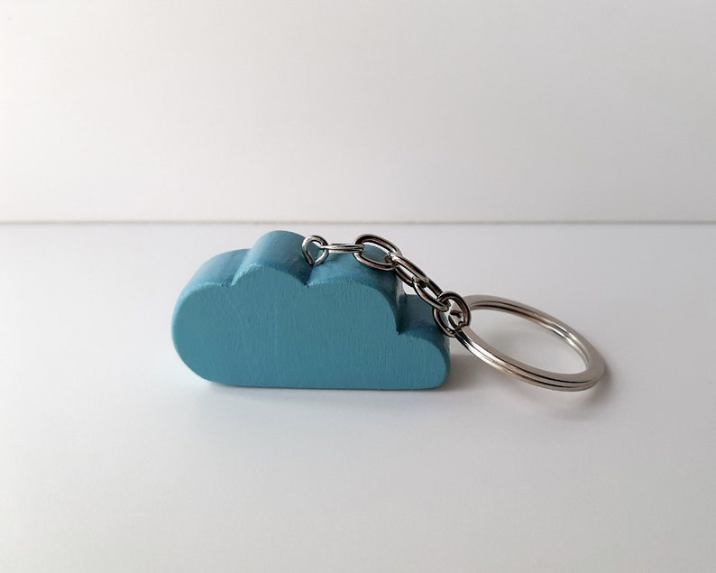 Minimalist wooden cloud keyring, Nordic style sister birthday gift, Scandinavian design gift for mom or girlfriend image 6