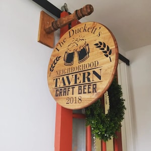 Personalized Custom Bar Sign Decor, Farm House Rustic Bar Sign, Pub Sign, Tavern Sign, Farm Style Sign, Street Sign, Restaurant Sign