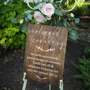 Unplugged Ceremony, Wooden Unplugged Sign, Rustic Ceremony Sign, Wood Wedding Sign, Unplugged Wedding