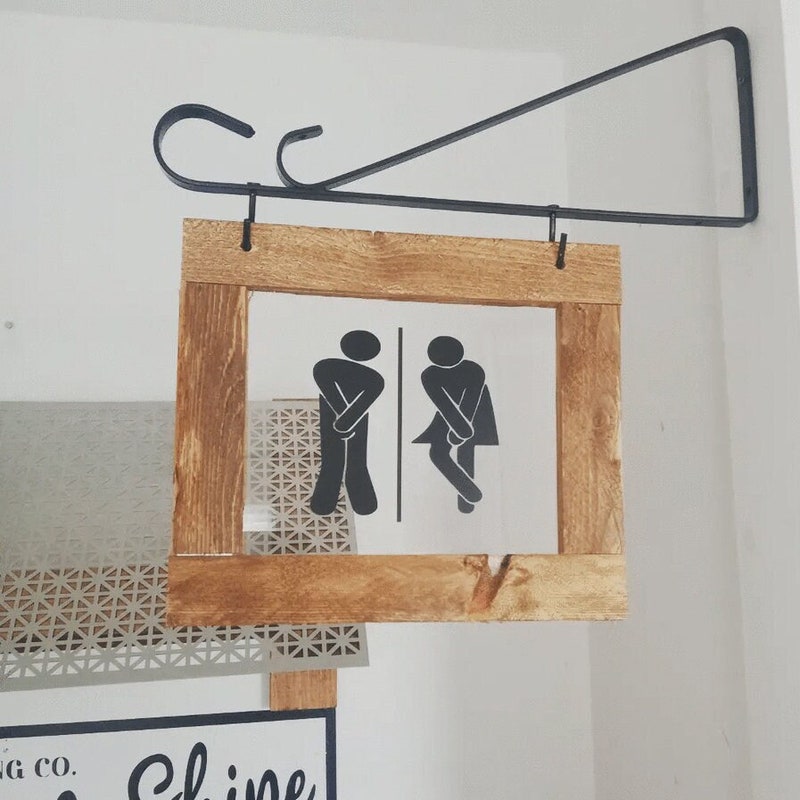 Rustic Bathroom Signs - Etsy