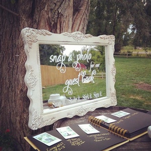 Decals for Mirror, Snap a Photo Decal, Wedding Guest Book, Wedding Decals, Instant Photo Guest Book, Polaroid Guest Book