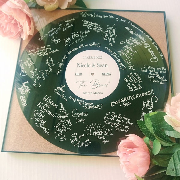 Wedding Guest Book Idea, Custom Record Guest Book Vinyl Record Guest Book, Birthday Guestbook, Personalized Wedding Decor, Anniversary Gift