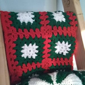 Granny Square Blanket, Holiday Blanket, Christmas Blanket, Christmas Throw, Granny Christmas Blanket, Farmhouse Christmas