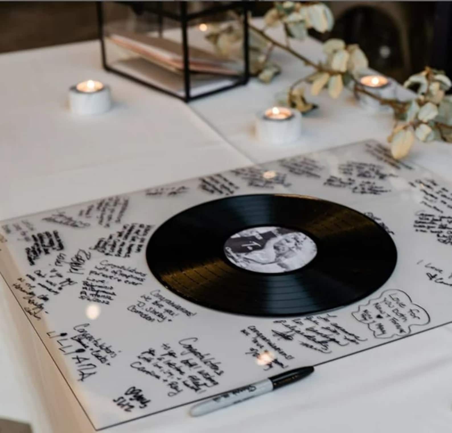 Wedding Guest Book Idea, Custom Record Guest Book, Vinyl Record Guest