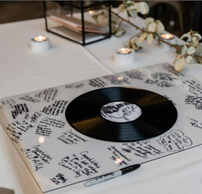 Wedding Guest Book Idea Custom Record Guest Book Vinyl Etsy