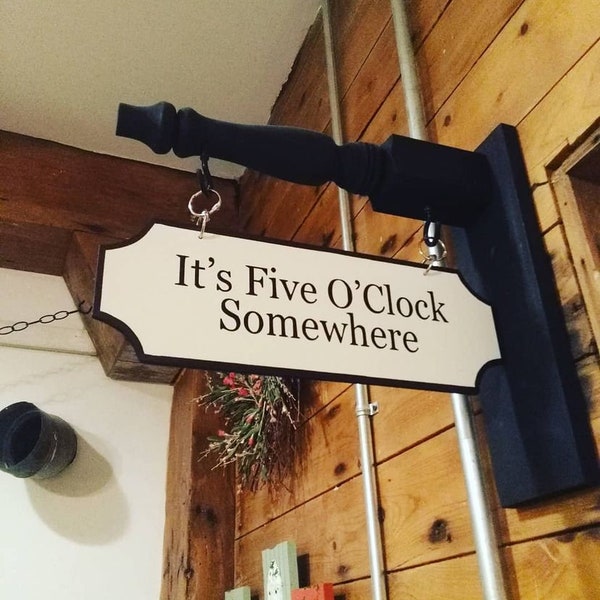 It's Five O'Clock Somewhere Sign, Margaritaville Sign, Bar Sign, Drinking Bar Sign, Drinking Sign, Jimmy Buffet Sign, Parrot Bar Sign
