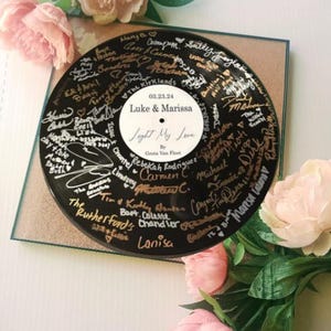 Wedding Guest Book Idea, Custom Record Guest Book Vinyl Record Guest Book, Birthday Guestbook, Personalized Wedding Decor, Anniversary Gift