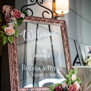 Decal Customized Wedding Welcome Sign, 16&quot; x 20&quot;, Wedding Welcome Sign, Welcome to Our Beginning Welcome to Our Wedding