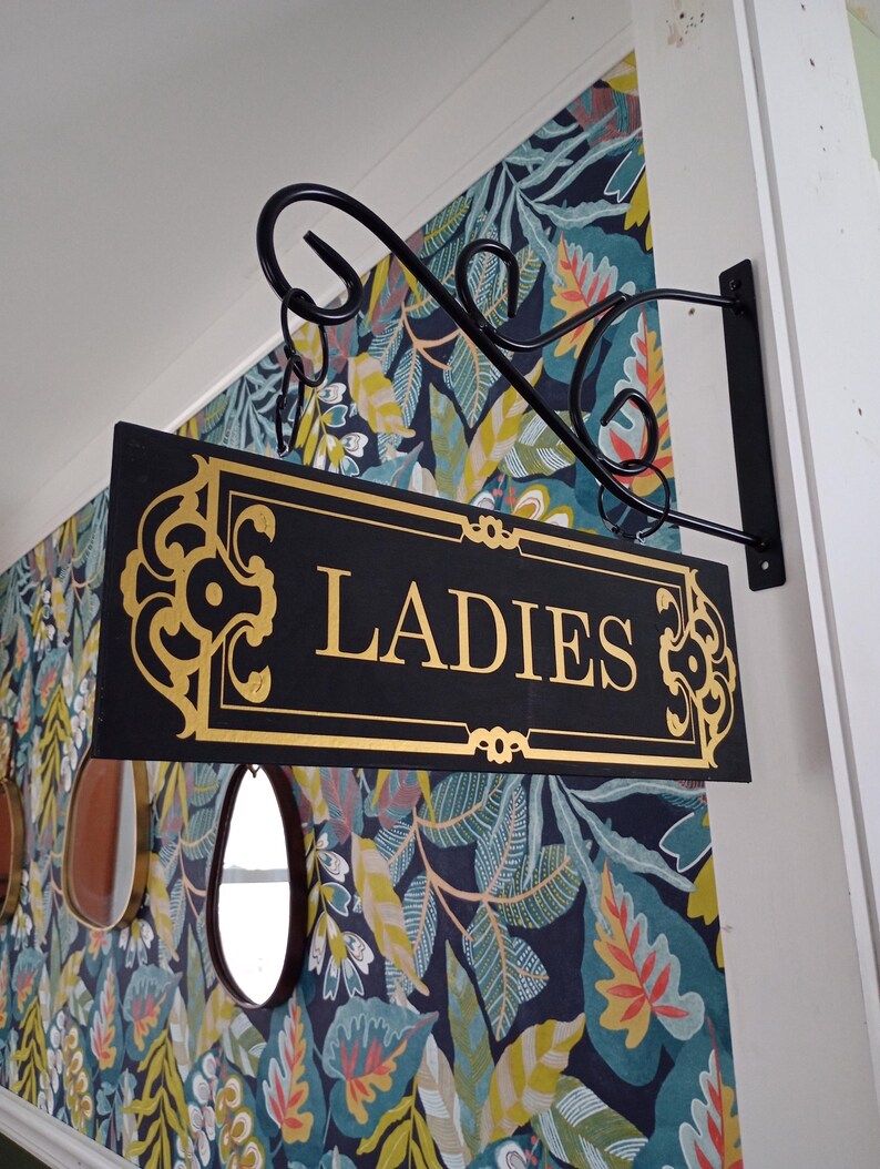 Double Sided Custom Sign Street Sign Speakeasy Decor Restroom Bathroom ...
