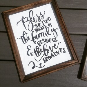 Bless the Food Before Us The Family Beside Us and The Love Between Us Sign, Blessing Sign Decor, Farm Style Decor, Blessings Sign