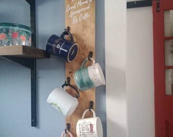 Stojak na kubki do kawy, "Dzisiejszy dobry nastrój sponsoruje kawa" uchwyt na kubki, uchwyt na kubki do kawy