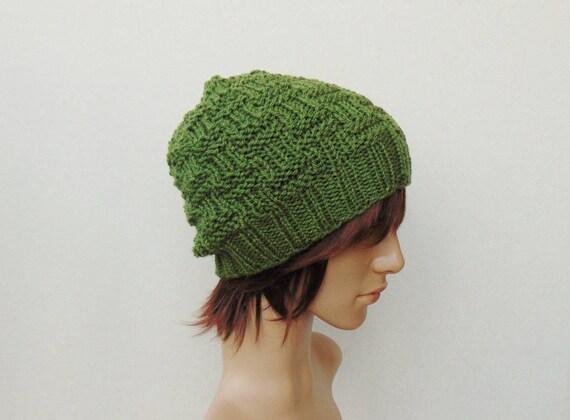 olive green knit hat
