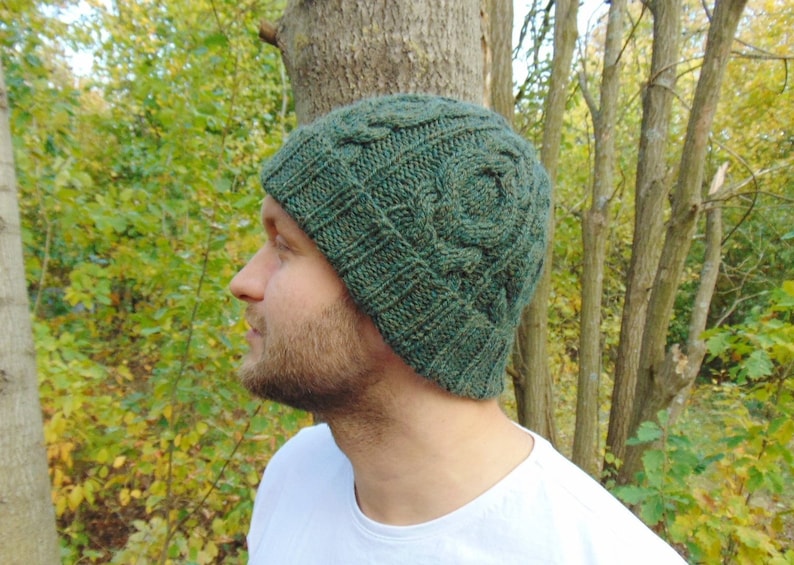 Green Alpaca Cable Beanie Green Mens Wool Rib Hat Men/'s Hat Cable Knit Winter Cap Wool Hat Rib Beanie Knit Skull Hat Warm Wool Hat Watchmen