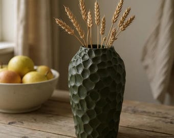 Modern Botanical Leaf Vase – 3D Printed Eco-Friendly Home Decor, Nature Inspired Minimalist Vase, Unique Gift for Plant Lovers