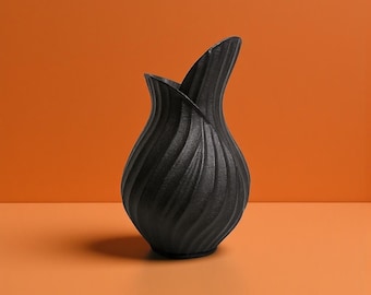 Indoor Planter Obsidian Bloom Vase | Modern Home Décor | Pedal Bloom Flower Pot Gift