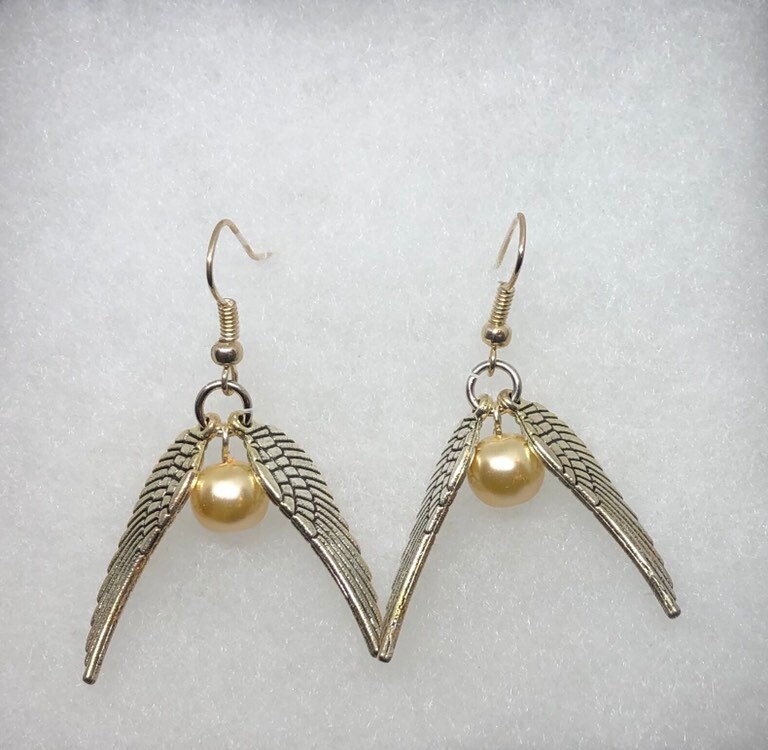 Golden Snitch Silver Earrings