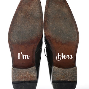 Shoe Decals, Wedding Sticker Decals for Your Shoes, I'm Hers & I'm His Shoe Decals image 1