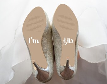 Shoe Decals, Wedding Sticker Decals for Your Shoes, I'm Hers & I'm His Shoe Decals