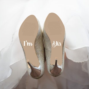 Shoe Decals, Wedding Sticker Decals for Your Shoes, I'm Hers & I'm His Shoe Decals image 2